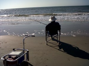 My daddy Surf Fishing